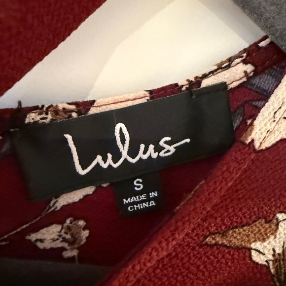 Lulu's Burgundy Floral High Low Dress - Picture 6 of 7